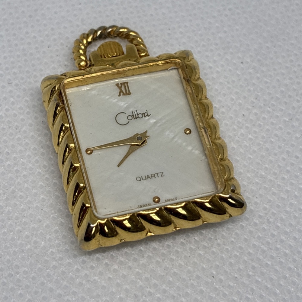 Vintage Colibri Rectangular Tank Style Quartz Pocket Watch Ladies - For Parts !!